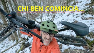 La bici, la neve, sopra a Lecco