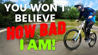 Novice tries a pump track for the first time