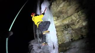 Ice Climbing - Night Climbing Ice Pillar at...