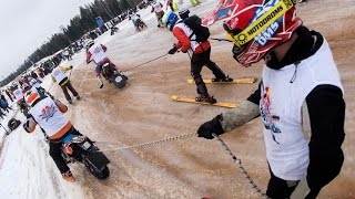 Extreme Ski Racing Behind Motorcycles |...