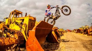 Moto Trials Riding in a Scrapyard