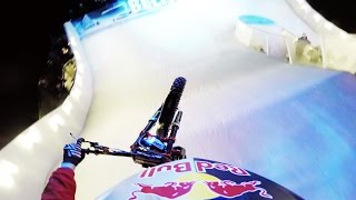 Motorcycle Trials on a Downhill Ice Cross...