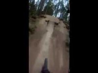Step up with whip on a downhill bike