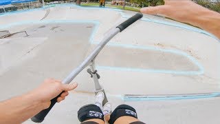 Dirt scooter flair at the skatepark!