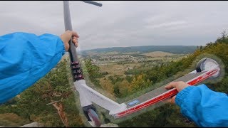 Scooter on mountain top