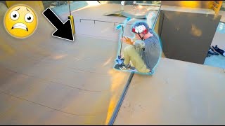 Scary SCOOTER drop in on 13FT VERT RAMP!