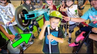 He won a new CUSTOM PRO SCOOTER!
