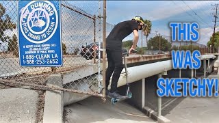 SKETCHY DRAIN DROP IN ON SCOOTER