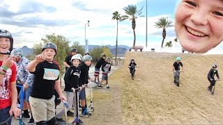 CRAZY SCOOTER RACE DOWN GIANT HILL!