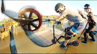 BIG WHEEL SCOOTER vs. MEGA RAMP