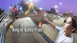 BOTTLE FLIPS AT THE SKATEPARK!