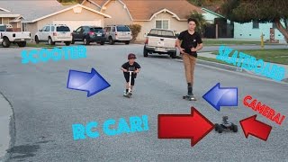 Skateboarding with my RC Car!