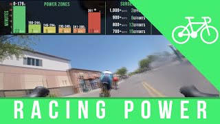 Power meter numbers for a P/1/2 race (cycling...
