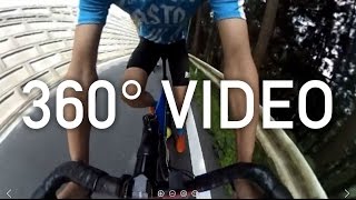 Road cycling descending with a Ricoh Theta 360 VR
