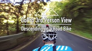 GoPro 3rd person view Cycling. Descending on a...
