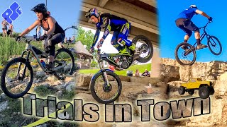 Competing in Bicycle and Motorcycle Trials at...