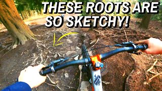 RIDING STEEP TECHNICAL TRAILS AT THE FOREST OF...