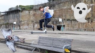 Riding scooters on a haunted island!