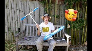 Trying a trampoline scooter!