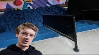 RIDING A DOWN RAIL TO FOAM PIT !?