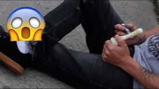GUY SMOKING WEED AT SKATEPARK?!