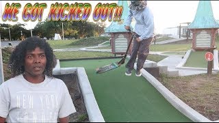 RIDING SCOOTERS ON A MINI GOLF COURSE !?!