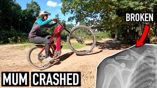 MY MUM CRASHED ON HER MTB AND BROKE HER SHOULDER!