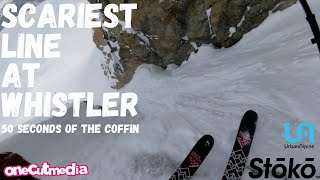 Skiing one of the Scariest Lines at Whistler  ...