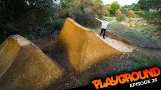 THE FIRST BIG LINE DIRT JUMP IS BUILT AND WE...