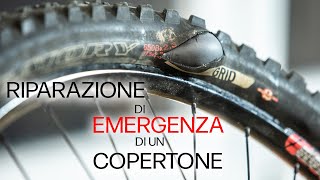 Riparazione di emergenza di un copertone