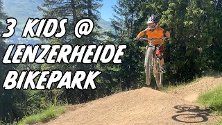 3 junior riders al bikepark Lenzerheide