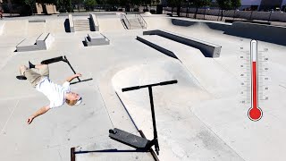 Riding skateparks in 100 degree weather..
