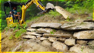 Dirt Jump Roll-In Ramp Built Out of Big Rocks