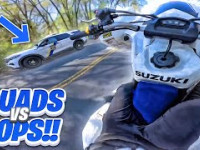 WHEELIE PAST COPS ON MY LTZ400!!