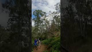 Do NOT stop on downhill trails for a CHAT !...