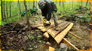 Building A Bridge Over a Brook With Scrap...