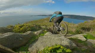 Rocky trails and bunkers in Montefaro, Galicia