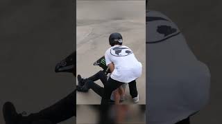 Scotty Cranmer’s first crash on his bike...