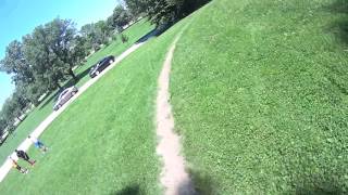 Illiniwek down hill and wooden berms
