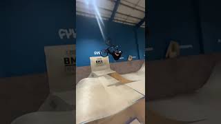 Bmx Backflip barspin on wood