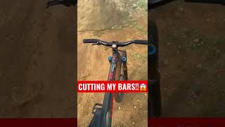CUTTING MY HANDLEBARS DOWN  TINY!  #bikes...