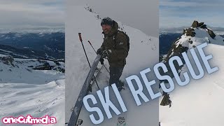 Ski Rescue for a Fallen Skier  at Whistler   ...