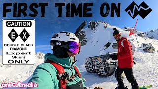 First Time on a Double Black Ski Run onecutmedia