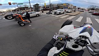 QUAD WHEELIES THREW BROAD ST TRAFFIC!!