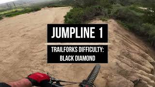 Riding MTB on Jumpline 1