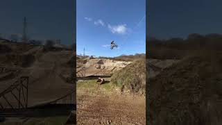 Hitting fmx ramp on 85cc bike  #fmx