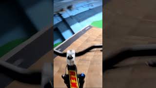 Casing the jumps at Ray's pump track