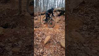 Holding on for dear life at Windrock Bike Park...