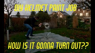 DIY custom mtb helmet paint job with spray cans.