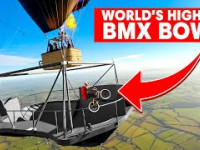 Riding a Skatepark under a HOT AIR BALLOON